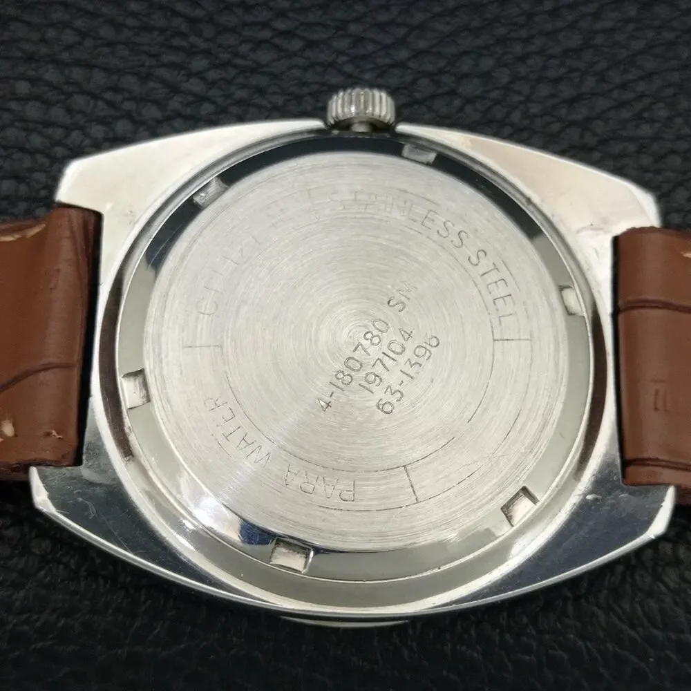 Vintage 1983 Citizen Manual Wound Mens Silver Watch W/Date & Silver accents